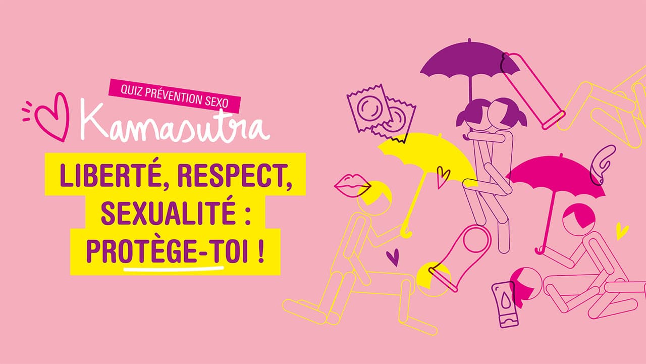 Affiche de prévention sexo : 'Liberté, respect, sexualité : protège-toi !'