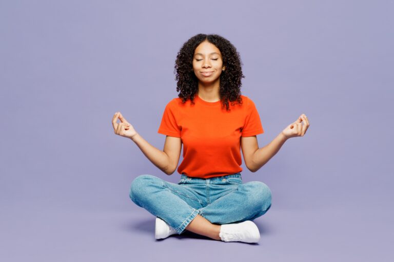 femme zen position du lotus